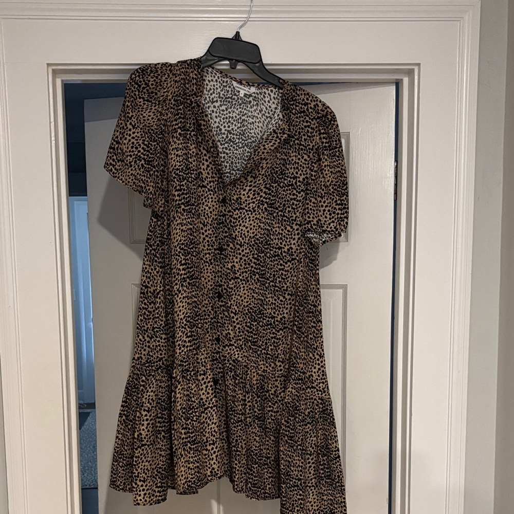 Emerson Fry Silk Leopard Print Dress